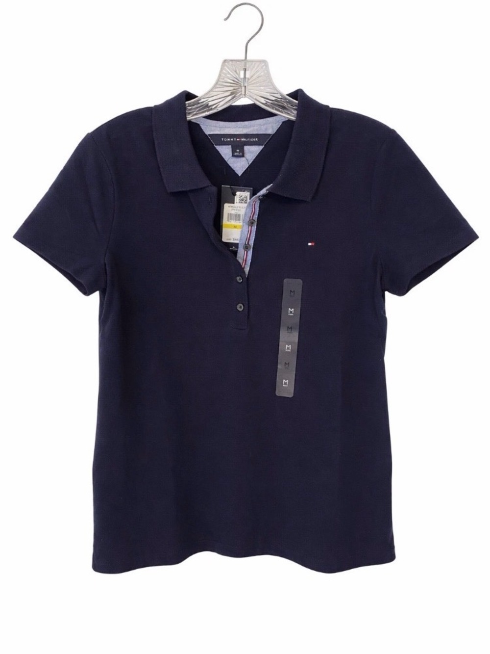 NWT Tommy Hilfiger Navy Short Sleeve Pique Polo SIZE M Has Stretch